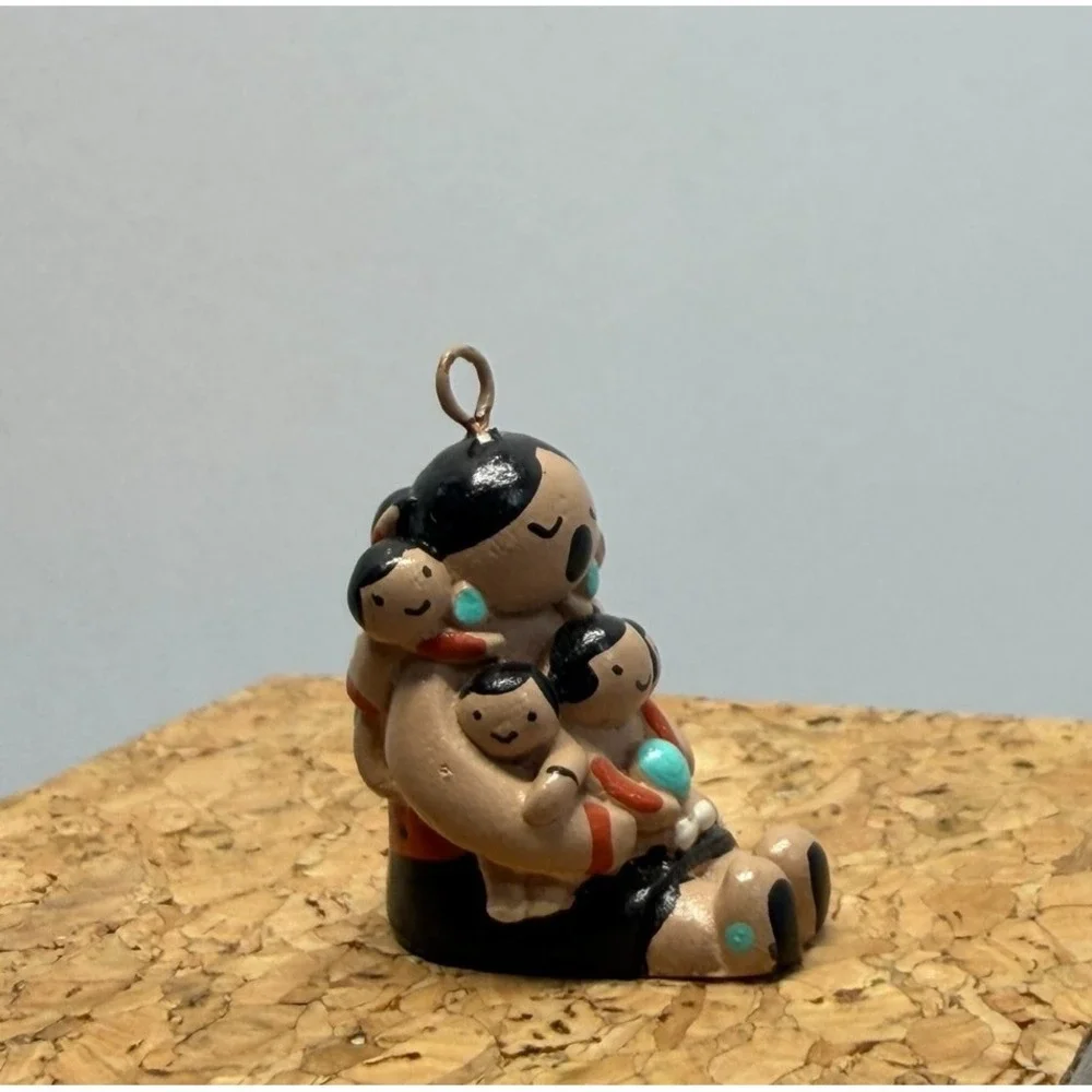 VTG Cleo Teissedre Native Navajo Storyteller Pendant‎ Rare Mini Signed Numbered